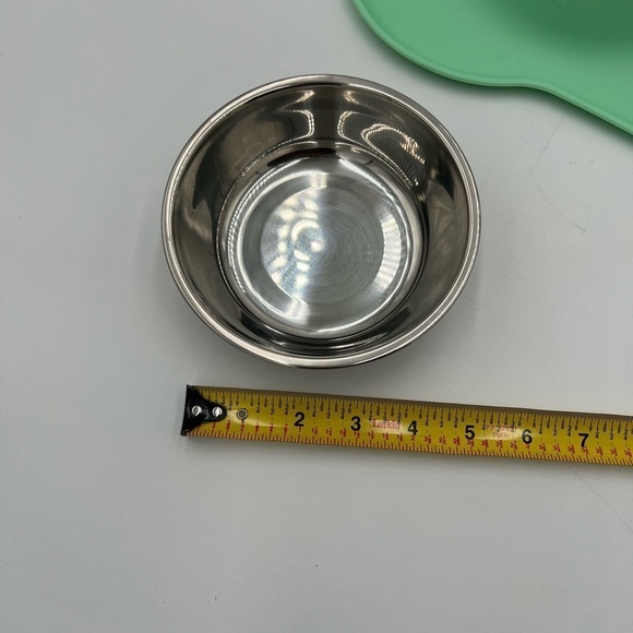 Dog Double Bowl Set - Bone Design in Turquoise New - Picture 7 of 7